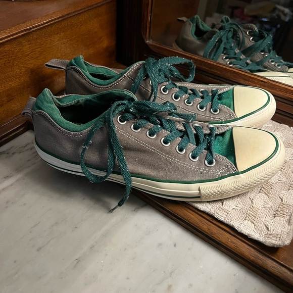 CONVERSE All Star Chuck Taylor Dual Collar Casual Sneakers Grey‎ Green Mens Sz 9 - Picture 4 of 7